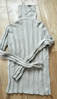 COMME CA ウール100%　リブ編みタートルネックセーター サイズ9