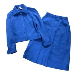 8LA1 レディースセットアップ　スカート　ブルー　レトロガール　上下セット古着