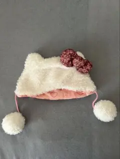 【美品】ユニバ ハローキティ ファンキャップ 白