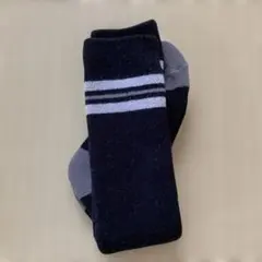 レディーススキー用 ネイビー グレー ストライプ ロングソックス