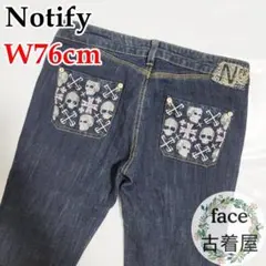 W76cm Notify NFY ノティファイ ドクロ 刺繍 スリム レディースのサムネイル