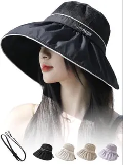 UVカット 帽子 つば広 日よけ ハット 紫外線対策 折り畳み 軽量 小顔