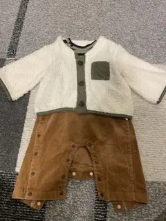 ampersand ボア・コーデュロイロンパース