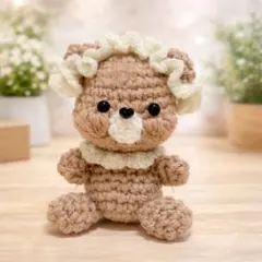 くまのあみぐるみ　ヘッドドレス、襟セット