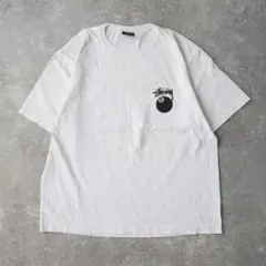 9042 STUSSY 8ボール バックプリント 半袖 Tシャツ 白色