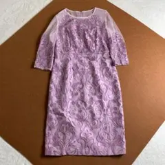 グレースコンチネンタル　コード刺繍　レース　ドレス　ワンピース　ピンクパープル