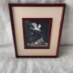 昭和レトロ 本甲張 べっ甲細工 鶴と亀 絵画 美術 芸術 額縁 木製フレーム 昭和レトロ 本甲張 べっ甲細工 鶴と亀 絵画 美術 芸術 額縁 木製