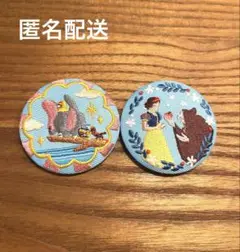 ディズニー 刺繍缶バッジ ダンボ＆白雪姫セット