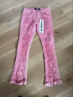 バラバサスvalabasas ピンククラッシュリペアフレアデニム 新品 30 