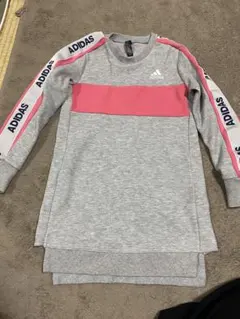 ADIDAS グレー ピンク 長袖トレーナー