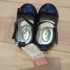 黒 リボン付き フォーマルシューズ 15.0 cm