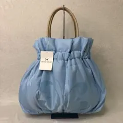 【未使用級】ハナエモリ ハンドバッグ 水色 ナイロン 軽量