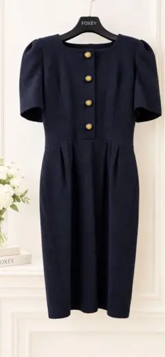 美品 FOXEY BOUTIQUE ワンピース ネイビー 40 - メルカリ