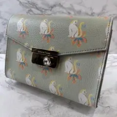 ほぼ未使用品 samantha thavasa 本革 猫 お財布ショルダーバッグ