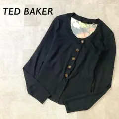 【美品】TED BAKER バック 花柄 ニット カーディガン ブラックのサムネイル