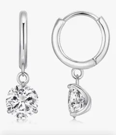 サージカルテクリスタルチャーム付きフープピアス