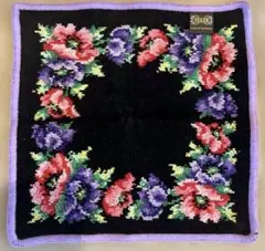 【新品未使用】FEILER 花柄タオルハンカチ 約24cm