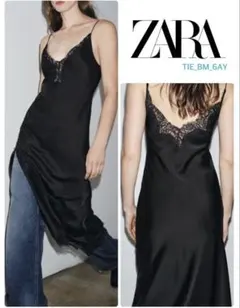 ZARA ZW COLLECTION サテンレースワンピース