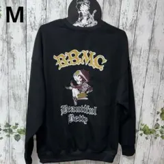 ベティ裏起毛トレーナー　刺繍トレーナー　ベティブープトレーナー　スウェット黒