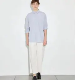 PUBLIC TOKYO メンズ ストライプシャツ 長袖 ブルーL メンズシャツのサムネイル