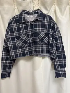 チェック柄 クロップドシャツ ジャケット