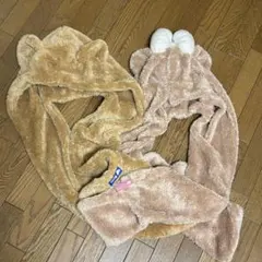 ディズニー ダッフィー シェリーメイマフラー ファンキャップ2個