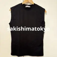 sakishimatokyo ブラック ノースリーブ Tシャツ