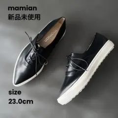 新品⭐︎mamian ポインテッドトゥ スニーカー 黒 23cm