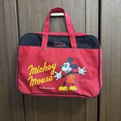 【Disney】ディズニー　ミッキーマウス レッスンバッグ 赤色　希少　レア