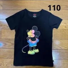 ベビードール　ミッキーマウス　黒Tシャツ　110