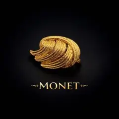 美品 ✨ ヴィンテージ MONET モネ ゴールドイヤリング 渦巻きモチーフ