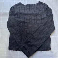 しまむら 黒 ブラック ブラウス カットソー 長袖 Mサイズ