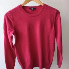 ユニクロ　カシミヤクルーネックセーター　小さめなXL ワインレッド