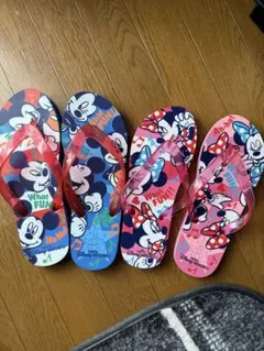 東京ディズニー、ミッキー・ミニー ビーチサンダル 2足セット　メンズ&レディース