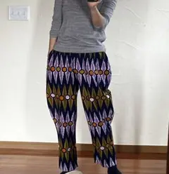アフリカンプリント　テーパードパンツ