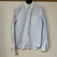 GAP ボタンダウンシャツ 白×青ストライプ メンズS（日本M相当） 清潔感◎！