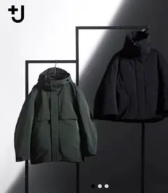 ユニクロプラスジェイ ハイブリッドダウンオーバーサイズパーカー ブラックM