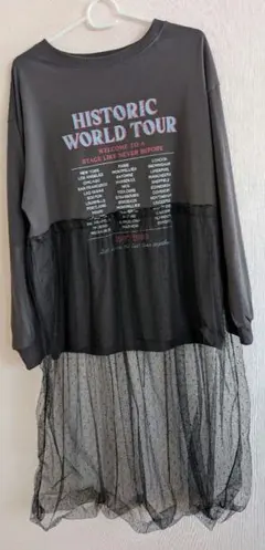 しまむら　長袖　ドット柄チュール