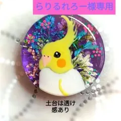 らりるれろー様専用レジンヘアゴム.ブローチ☘ハンドメイド☘手描きNo.114