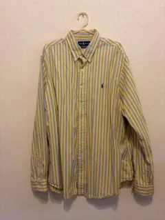 old stussy 折れクラウン 刺繍ロゴ ストライプシャツ ボタンダウン