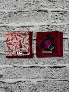 美品　イヴ・サンローラン　ハンカチ2枚セット　ｗ1026-0210-3-4
