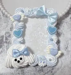 ホイップデコ硬質トレカケースB8水色白ミックス ホイップアニマル犬TC-465