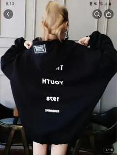 ブラック　オーバーサイズ　スウェットパーカー