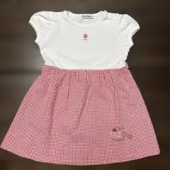 再度値下げ☀︎familiar ギンガムチェック ワンピース 半袖