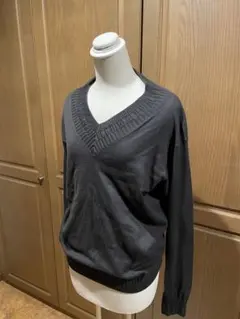 ARMANI COLLEZIONI Vネックセーター　黒　54 イタリー製