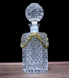 オールド・バカラ 1890年 珍品 丸型 ブロンズ装飾 ディアマンビゾー 香水瓶