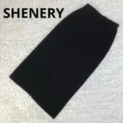 美品　シーナリー　SHENERY　ダブルZIPポンチタイトスカート　36　黒のサムネイル