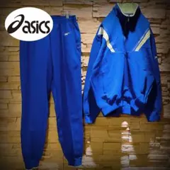 【美品】90s'/asics/ジャージセットアップ/レトロデザイン/絶妙配色XO