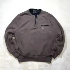 90s 山本寛斎 ヘンリーネック スウェット 茶 Mのサムネイル