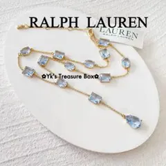 Y830/RALPH LAUREN/水色 クリスタル Y字 ネックレスのサムネイル